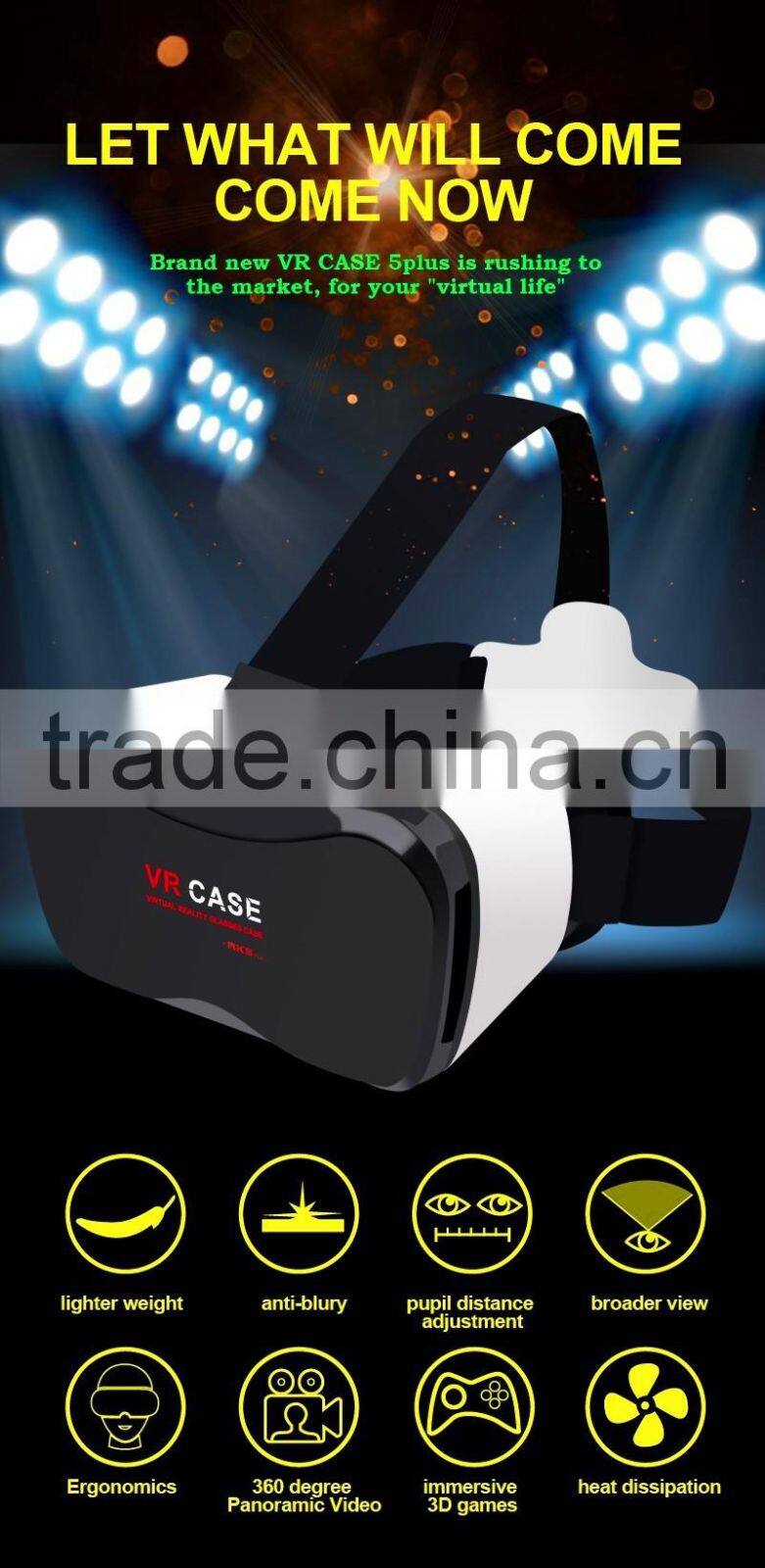 Reality virtual 2016 trending hot products VR BOX VR Case 5 plus with a vr remote control wholesale alibaba