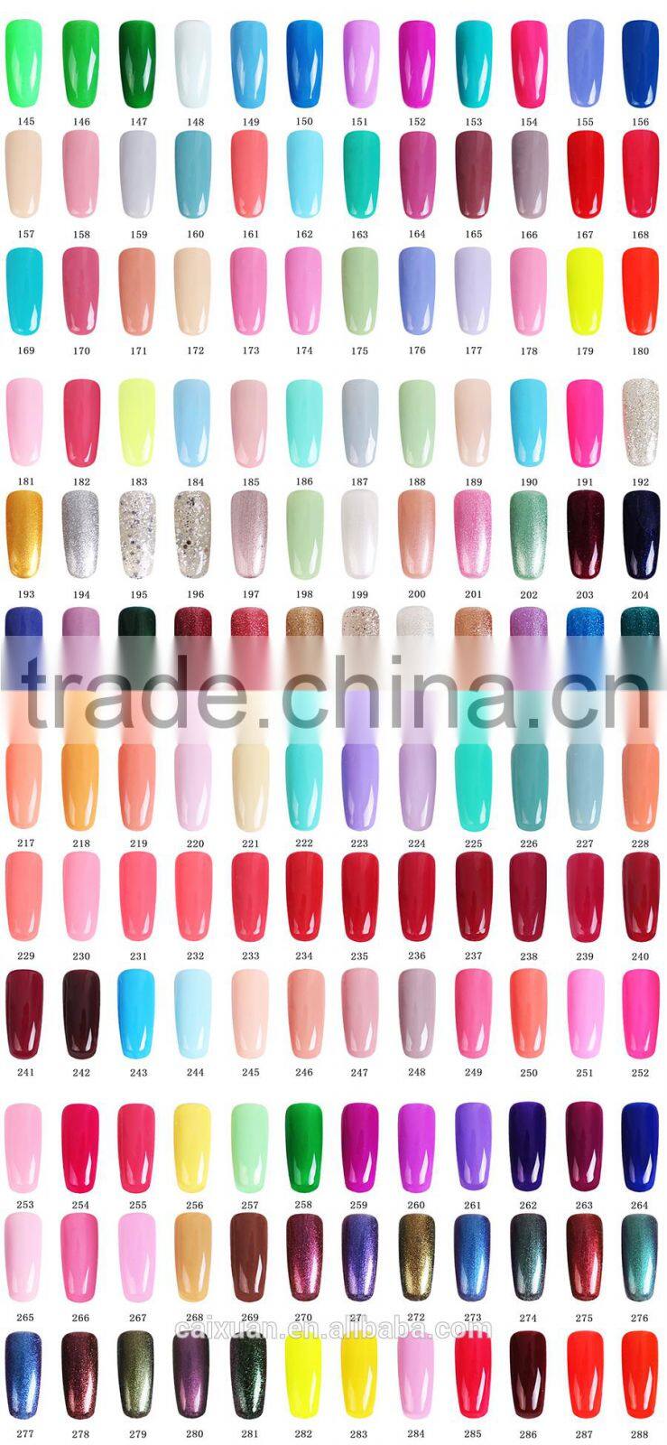 2015 EXW wholesale private label easy soak off color gel nail polish,177colors for nail art design