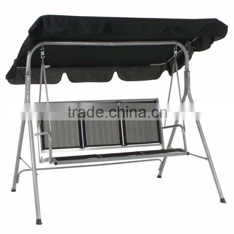 Patio Outdoor Bedroom Adult Swing Chair 3-Seat Metal Garden Hanging Swing Chair