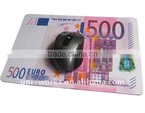 Natural rubber money computer mousepad