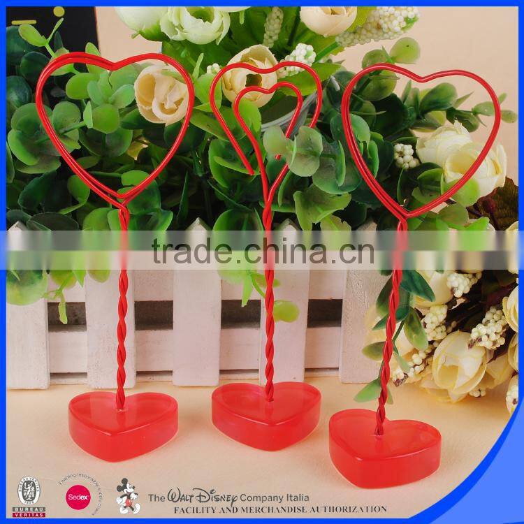 Smart heart design memo clip standing photo holder
