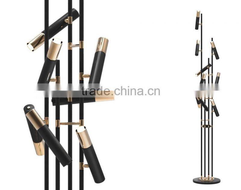 2016 New Design IKE-3/IKE-10 Black-Gold Floor lamp Iron lighting PLF8063-3/10