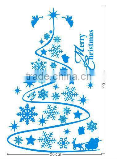 Black vinyl christmas wall decals for window decoration