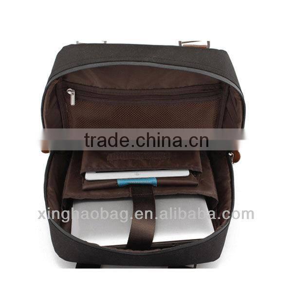 Canvas&leather backpack bag the school backpack cheap wholesale