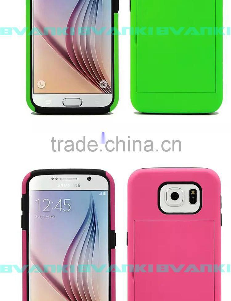 Fashion Style Latest 2 IN 1 combo case for samsung galaxy s6 Factory price mobile phone case for samsung galaxy s6 case alibaba