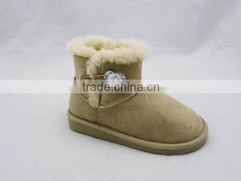 Hot sales button girls warm winter snow boots