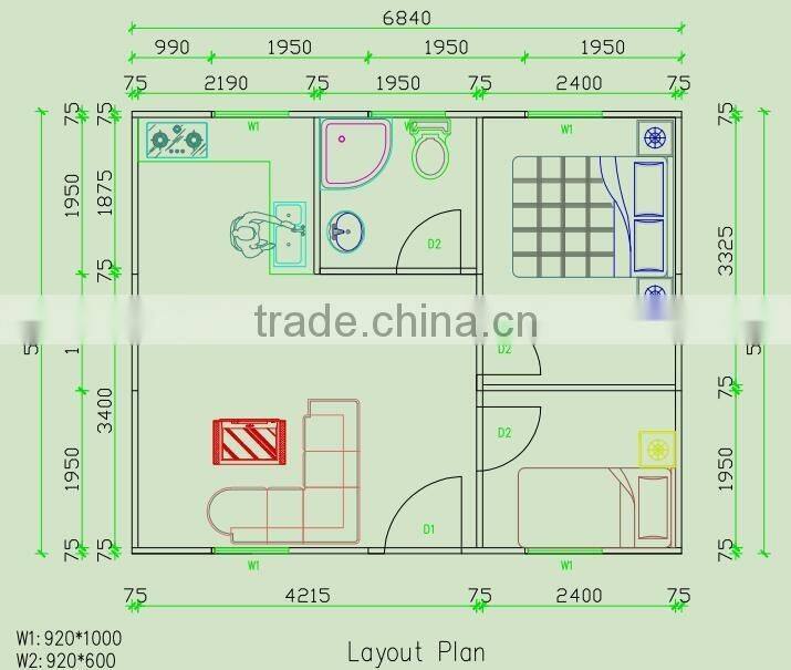 easy to assemble quakeproof prefab steel frame house for hot sale