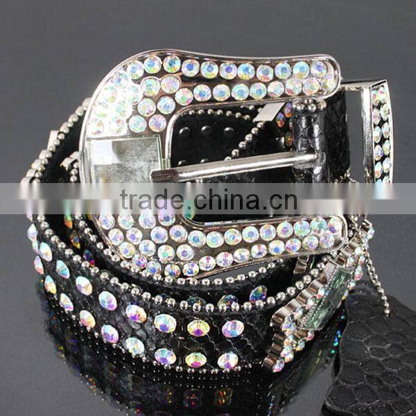Rhinestone Stud & Buckle Accent Belt