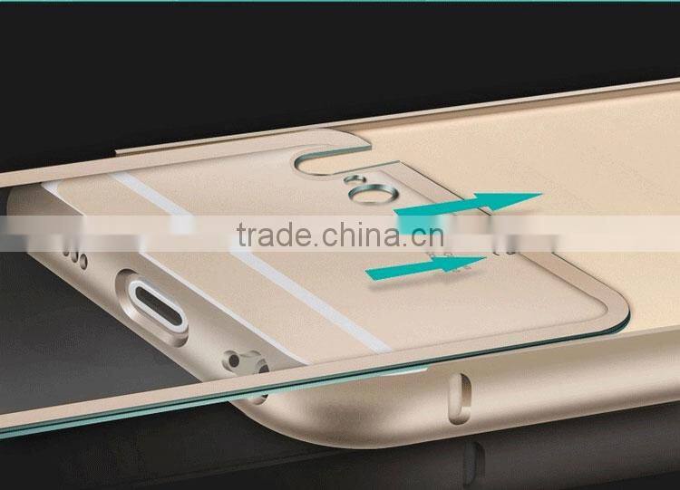 Transparent Acrylic Arc Back Cover with Multi Color Metal Bumper Cell Phone Cases for Iphone6 6plus