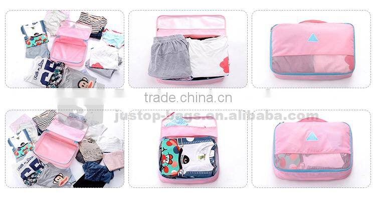 Justop New Arrival 4 in 1 Travel Organizer Bag For Clothes Storage Pouch Fashion Folding Toiletry Bags set