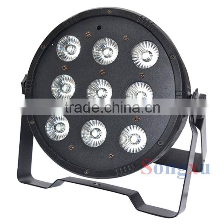 professional 9pcs 10w led par rgbw 4in1 quad led flat par lighting