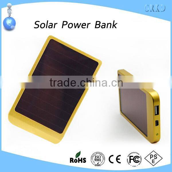 Ultra slim 2600mah solar power bank for cell phone mp3 mp4