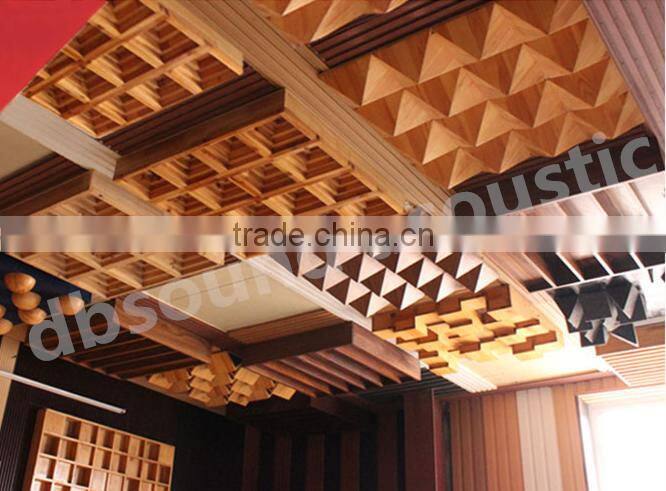 wooden 3D Oblique triangle acoustic diffuser panel