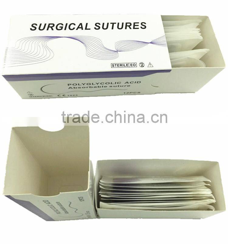 Surgical Suture Thread with Needle Kinds of PGA Suture 75cm