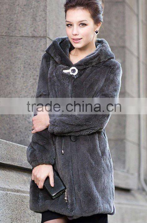 fashionable rex rabbit fur coat
