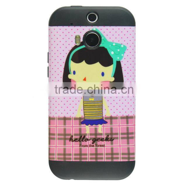 New print hybrid phone Case for HTC one M8