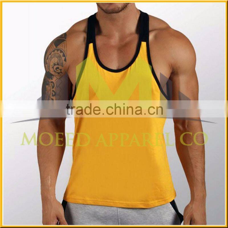 wholesale bodybuilding deep cut gym tank top with customer's logo