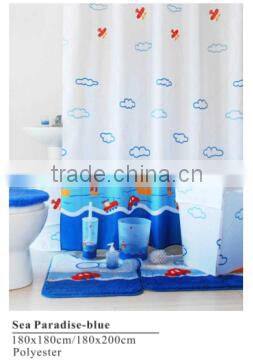 Luxury Damask black bathroom set/shower curtain with bath rug sets