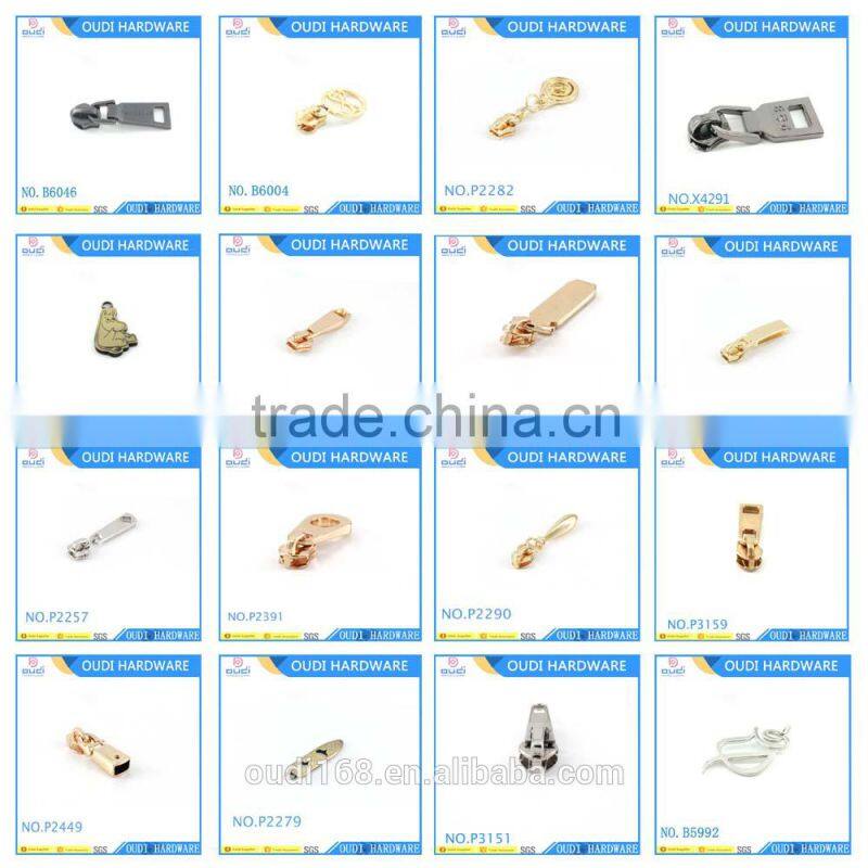 High Quality Top Grade Women Handbag Metal Accessories Zipper Pulls And Slider
