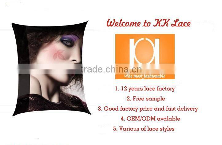 superior quality netting bottom chiffon ribbon flower embroidery lace