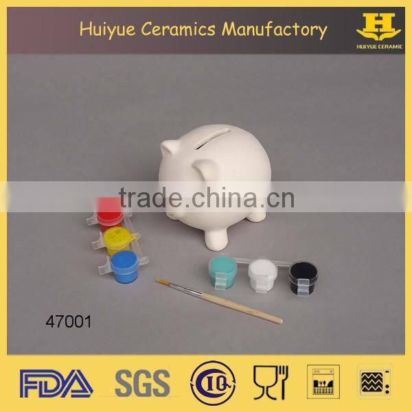 DIY car design money bank diy ceramic money bank paint set painting toys