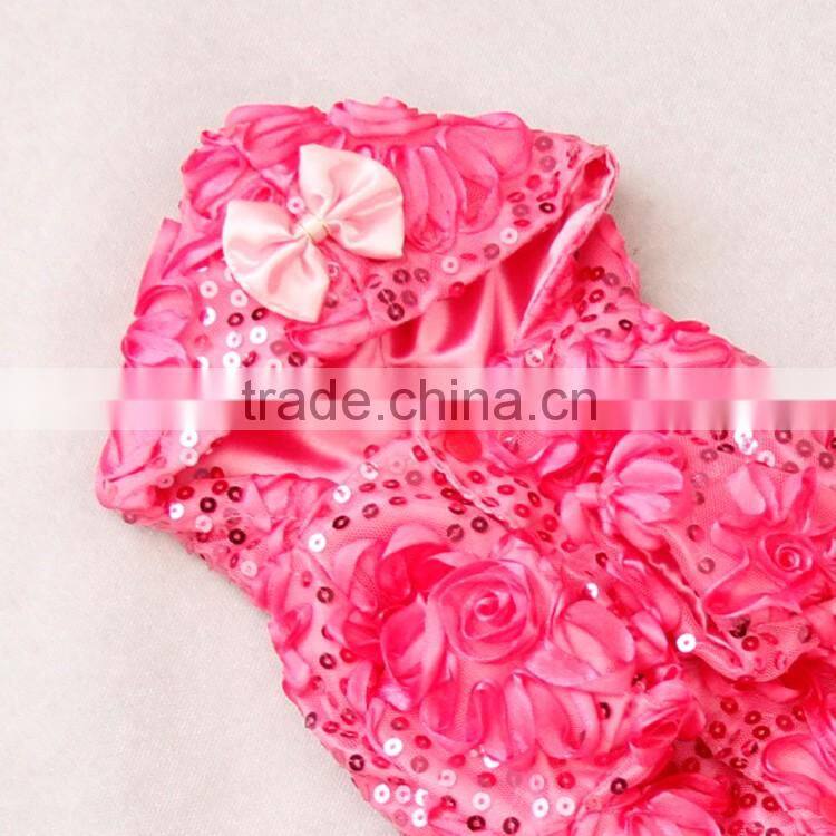 spring sequins yarn denim cloth dog apparels with four-legs