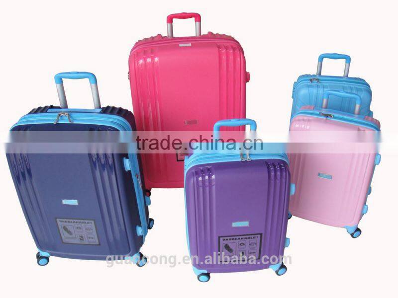travel trolley handle luggage/hard case/suitcase/cabin with abs and pc