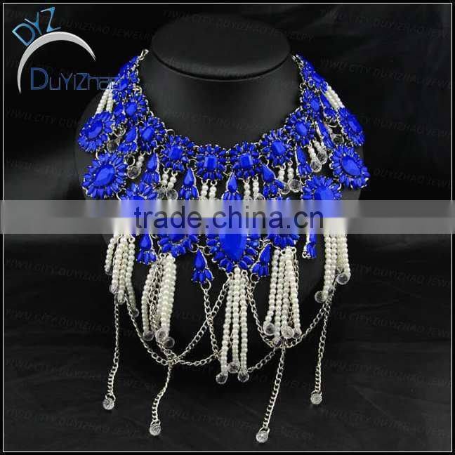 wholesale alloy women handmade gemstone bead necklace