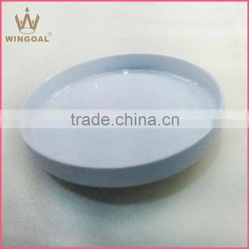 Procelain round chip and dip platter