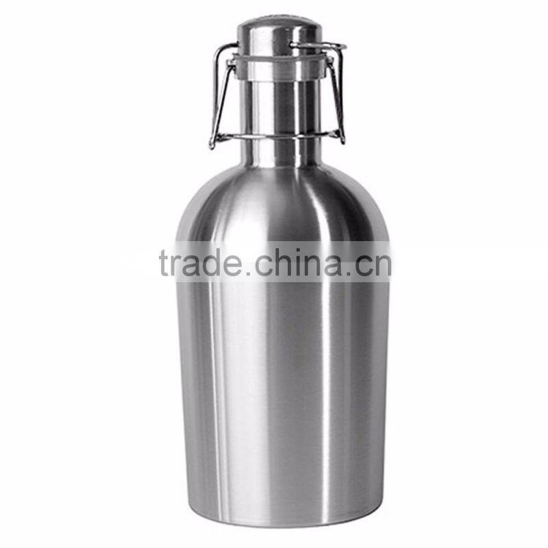 Stainless Steel Beer Growler 64 oz, 2L vacuum beer pot