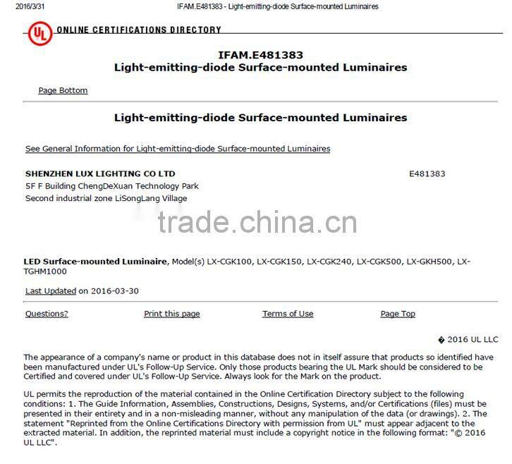 UL approval high efficacy white color 1000w led flood light