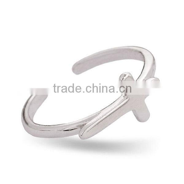 Best selling 925 Sterling silver sideways cross faith ring