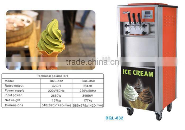New Surface Appearance Soft Ice Cream Machine With 3 Flavor
