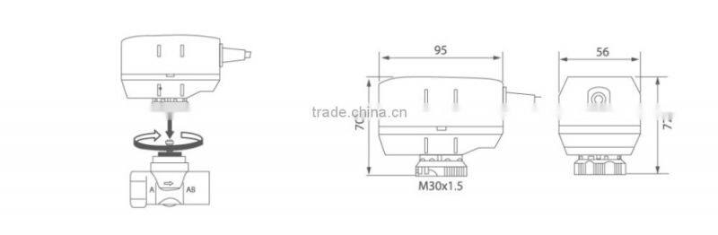 SR5121 mini motorized 2 way 3 way auto electric operated ball valve