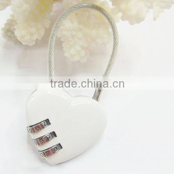 2015 promotional gifts cable lock children lovely red heart padlock