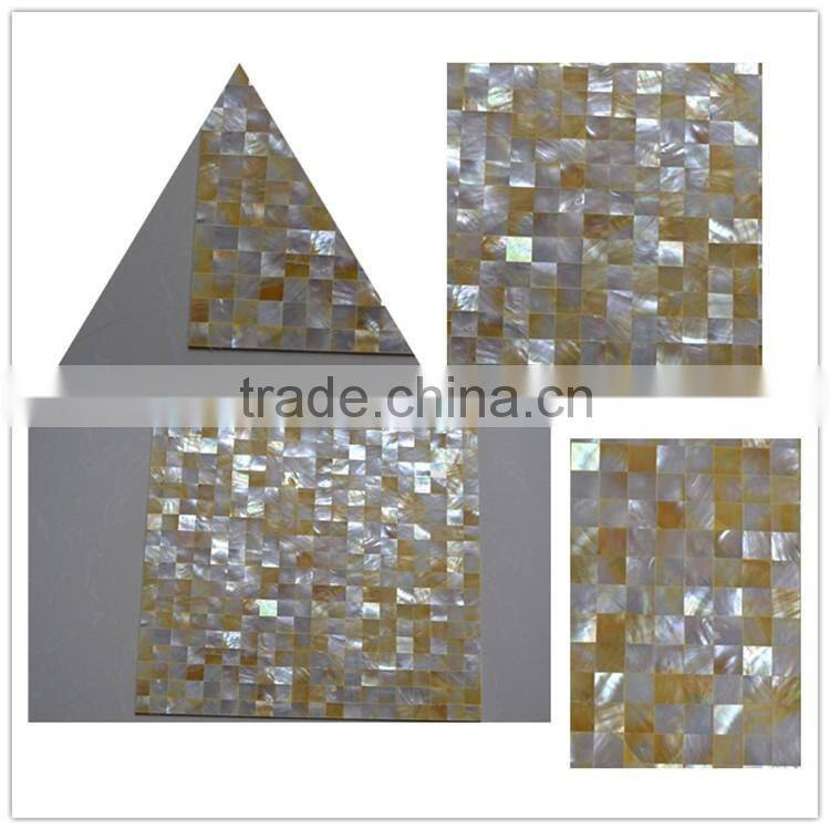 Super quality Luxury gold colors natural sea shell tiles mosaic