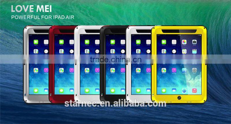 Protective Waterproof Shockproof Case Glass Metal Case Cover For iPad Air