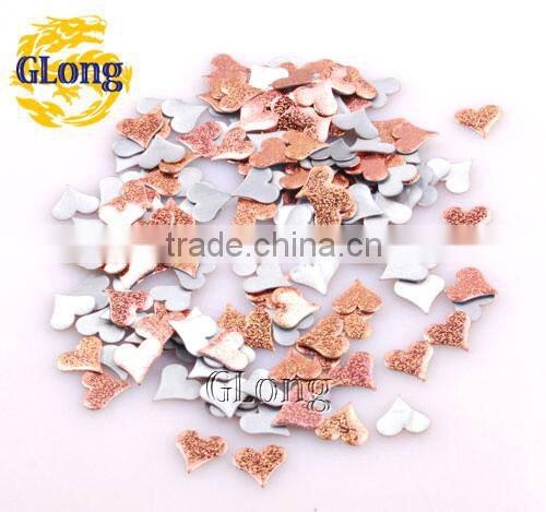 10*10mm Hot Fix Nailhead Heart-Shaped Aluminum With Irregular Spots DIY For Bag Shoe Phone Case Garment #GT105A-10P(Mix-s)