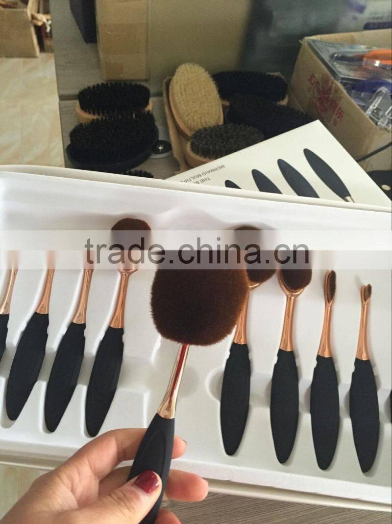 10 pieces rose gold mermaid makeup brush kits cosmetics make your own brand