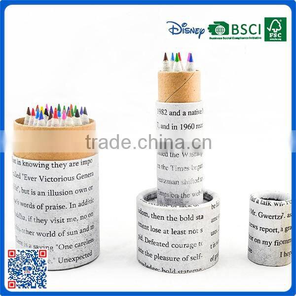 2016 Hote sales newspaper color Pencil in box for promotion