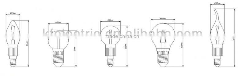 5w E27 dimmable filament led 500-600lm CE filament led lamp