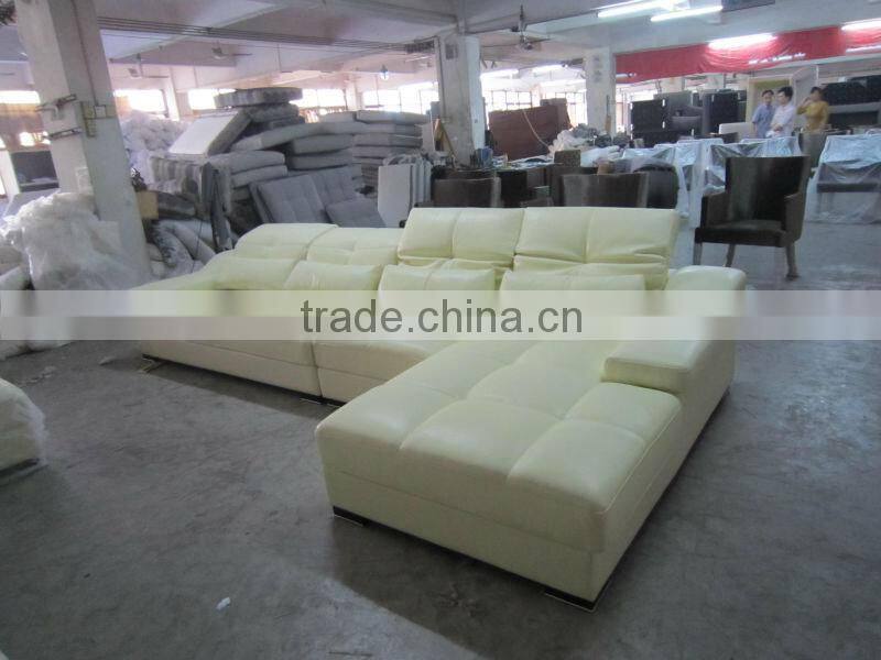 Dubai sofa furniture top grain leather corner sofa/luxury italian genuine leather sofa set
