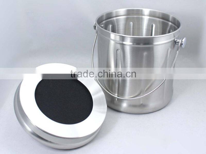 1.5 gallon stainless steel compost pail