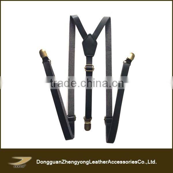 New design skinny men genuine leather suspender