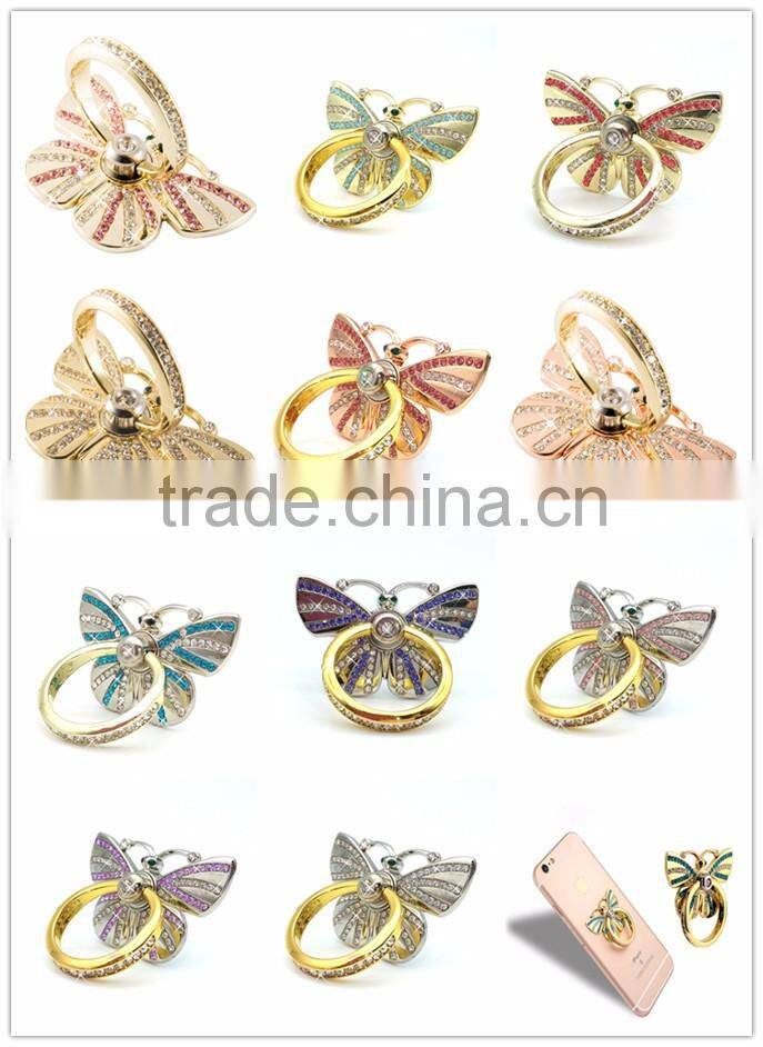 Samco Butterfly Phone Ring Stand Holder 360 Degree Rotating Ring Grip Car Holder Mount Cell Phone and Tablets Anti Drop Ring