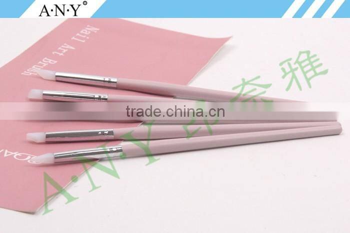 ANY Nail Art Design 3D Carving Crystal Handle 5PCS Silicone Brush Set