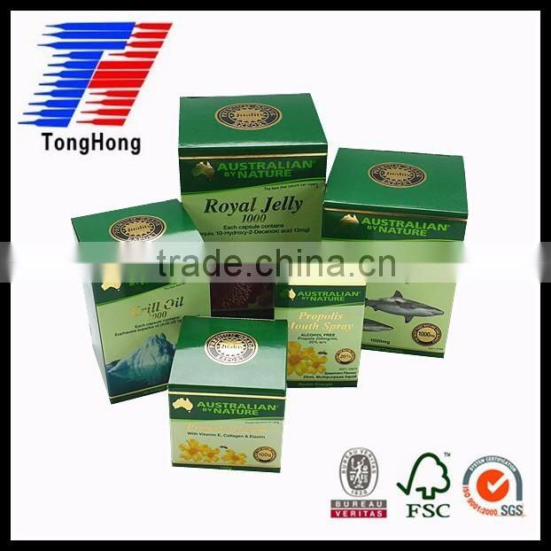 simple automatically at the end of green packaging box for brand health products in Australia