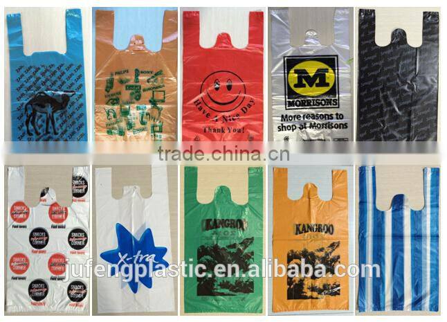 Plastic T-shirt Shopping Bags on Roll garbage bags on roll