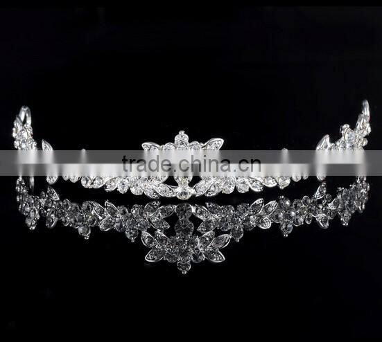 2016 Fashion Alloy Silver Plated Rhinestone Tiara Crown,Necklace,Earring Bridal Wedding Jewelry Set