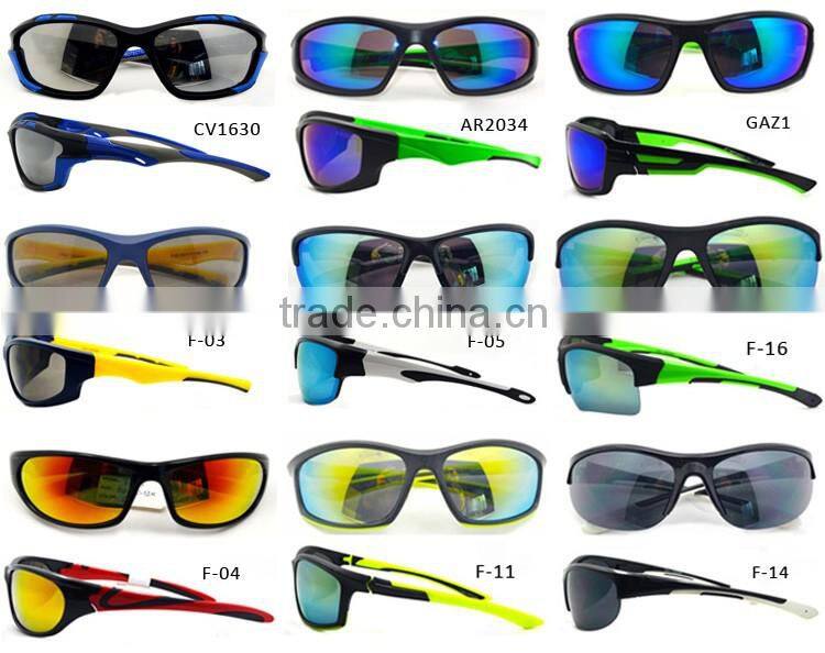 Hot selling fashion style plastic sports sunglass, new PC lens glasses for double injection